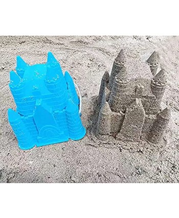 Castle Toy Beach Sand Buckets 7" Large Snow Castle Maker Pails Water Pool Gardening Bath Toy ABS Durable Thick Plastic Gift Bucket Set for Camping Traveling Cleaning Summer Beach Pool Party 4 Pack