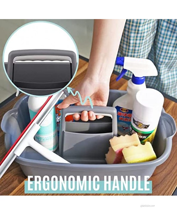 Cleaning Supplies Caddy Cleaning Supply Organizer with Handle Plastic Caddy for Cleaning Products Under Sink Tool Storage Caddy Gray