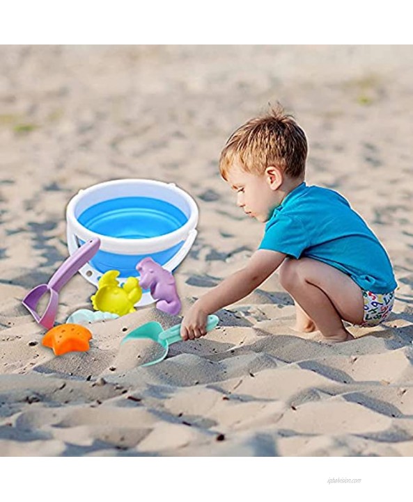 Collapsible Bucket with Handle Foldable Beach Toys Container 1.5L Multi Purpose for Beach No lid Folding Sand Buckets Small Plastic Buckets for Cleaning Gardening Gear Water Camping Gray