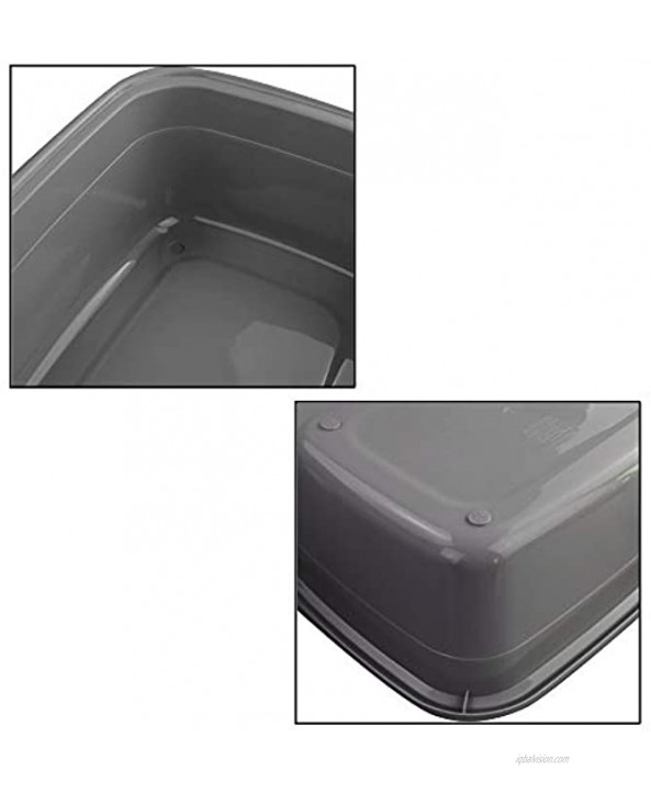 DynkoNA 3 Grey 16 Quart Plastic Rectangular Wash Tub Washing Bins