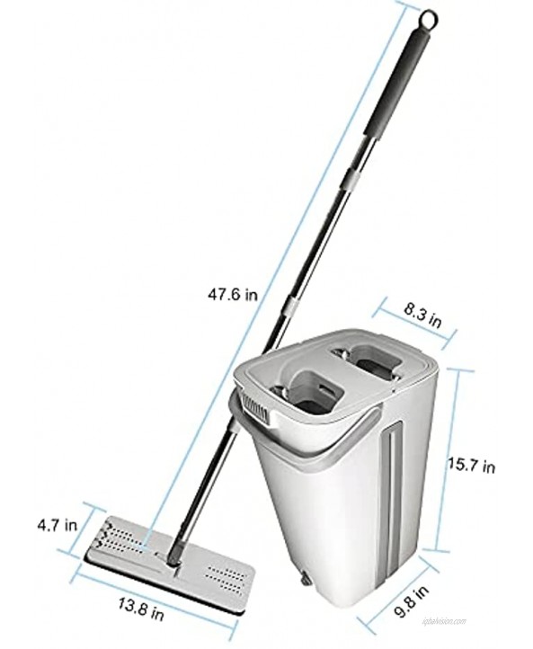 Flat mop and Bucket Floor Cleaning System + 4 Washable and Reusable Microfiber mop Refills This is a Magic mop