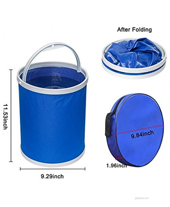Foldable Bucket Durable Pop Up Bucket 13L 3.4Gallons Compact Portable Multifunctional Folding Bucket Collapsible Camping Fishing Bucket Waterproof Cloth with Handle Great for Car Wash Hike&Garden