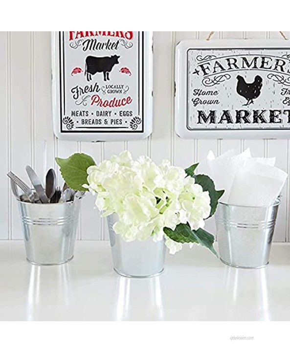 Galvanized Metal Buckets with Handles for Decoration 5 in 12 Pack