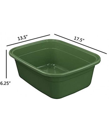 Gloreen 18 Quart Wash Basins Large Plastic Rectangular Dish Pan Tub 3 Packs