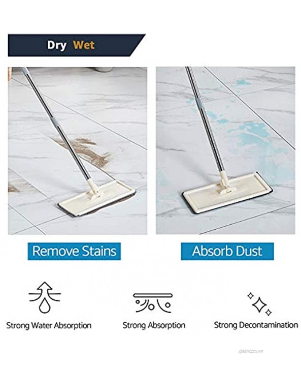 GMW Squeeze Floor Mop with Bucket Set Hands-Free Foldable Flat Mop for Home Cleaning 180° Rotated Head Mop with Stainless Steel Rod 4 Resuable Mop Pads for Hardwood Laminate Tiles
