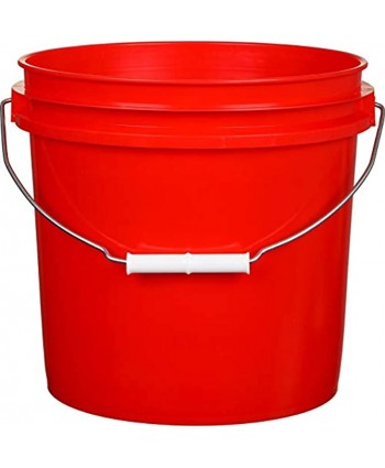 House Naturals 2 Gallon Red Plastic Food Grade buckets containers with Lids Pack of 3