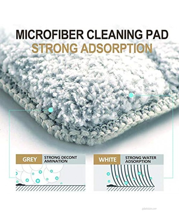 HTKMOS Microfiber Floor Flat Mop and Bucket Set -Flat Squeeze Mop,Cleaning Mop System 4 Washable & Reusable Microfiber Pads Included for Stainless Steel Handle Wet and Dry
