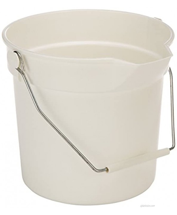 Impact 5510W High Density Polypropylene Deluxe Heavy-Duty Bucket 10 qt Capacity 10-1 4 Length x 10-5 8 Height White Case of 12