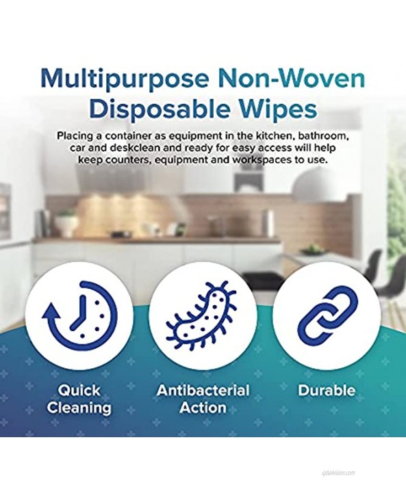 KIVEMA Kv-2B Multipurpose Non-Woven Disposable Wipes .Get Rid of Odor from Hard and Non-Porous Surfaces of All Kinds 300 Wipes 7.1x7.1