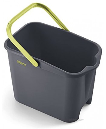 Mery 0317.32 Rectangular Bucket 14 litres Polypropylene Grey and Lime 23.5 x 37.5 x 26.5 cm