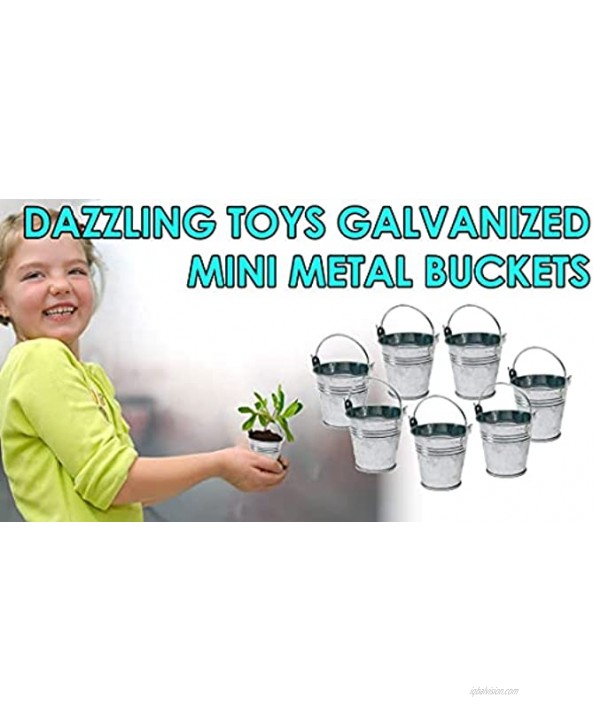 Mini Metal Buckets Pack of 12 Silver Pails with Handles Party Favor Wedding Souvenir Trick Or Treat Stocking Stuffer Tin Containers