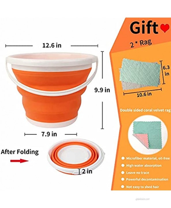 NINGFIET 10L 2.64Gallon Collapsible Bucket- Foldable Round Tub Garden Plastic Bucket Space Saving Outdoor Waterpot for Garden or Camping Portable Fishing Water Pail