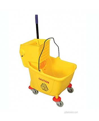Prime-Line MP46770 Mop Bucket & Wringer Combo 35-Quart Durable Plastic High Visible Yellow Pack of 1