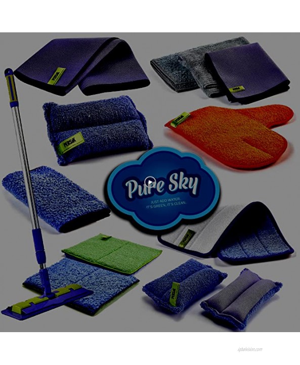 Pure-Sky Microfiber Mop Floor Cleaning JUST ADD Water No Detergents Needed Hardwood Wet or Dry Includes Pole Light Weight Strong Durable Pole + Includes Mop Washable Pad