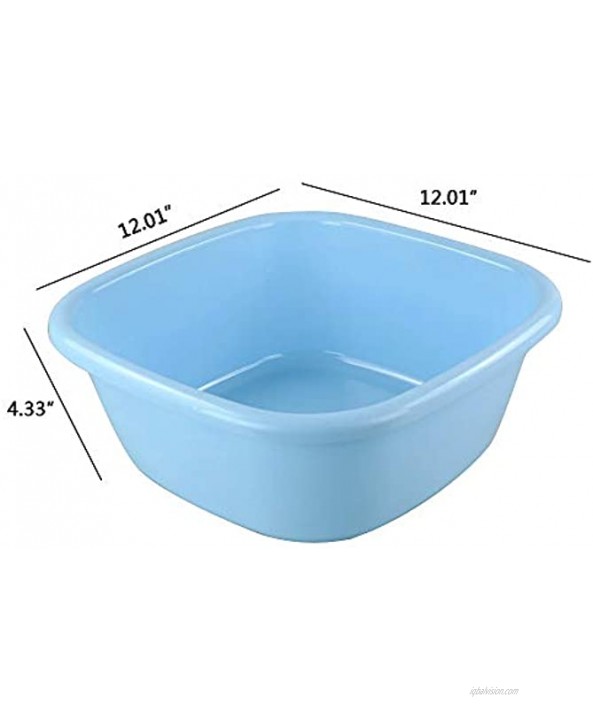 Rinboat 8 Quart Colorful Washing Basins Plastic Dish Pan Square Pack of 4