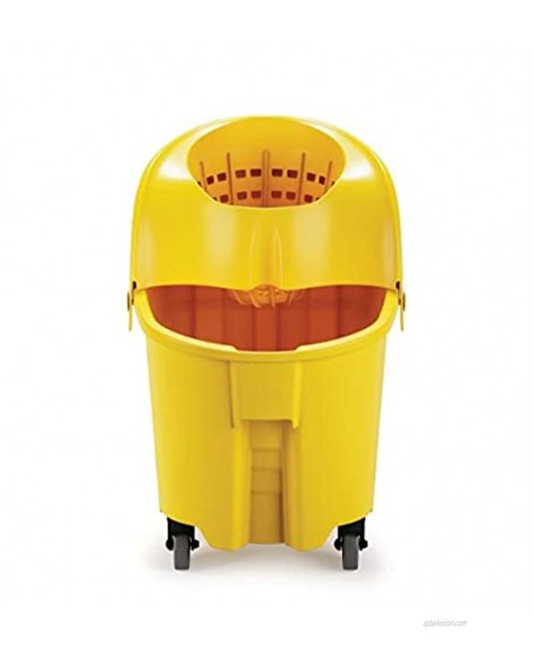 Rubbermaid Commercial WaveBrake 2.0 35 QT institution Mop Bucket and Wringer Yellow FG759088YEL