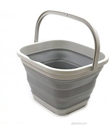 SAMMART 10L 2.6 gallon Collapsible Rectangular Handy Basket Bucket 1 Grey