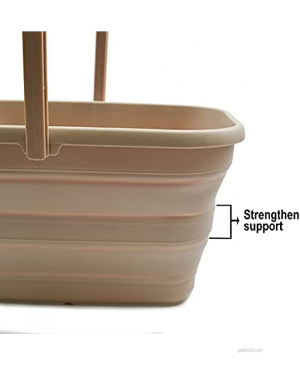 SAMMART Collapsible Rectangular Handy Basket Bucket 1 Apricot