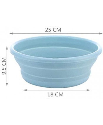 xjs 10" Multi-Purpose Collapsible Dish Tub Bowl BPA-Free Round Lightweight Collapsible Wash Basin Blue