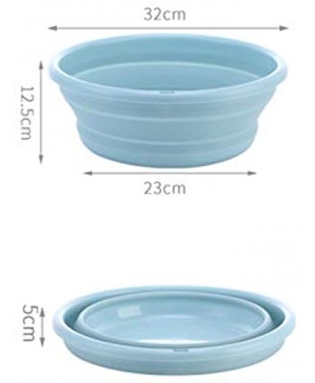 xjs Multi-Purpose Collapsible Dish Tub Bowl BPA-Free Round Lightweight Collapsible Wash Basin Blue