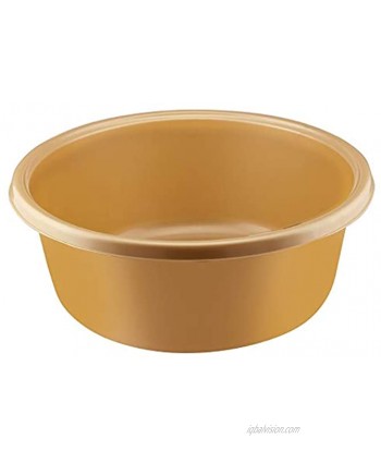 YBM HOME 7-Quart Round Dish Wash Basin Dishpan for Washing Dishes Plastic Portable Dish Tub Design for Camping and Multipurpose for Face Cleansing Gold