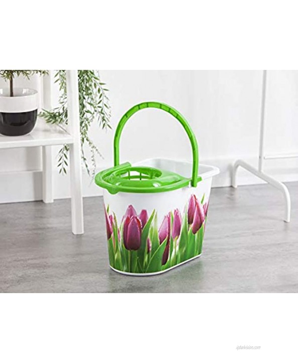 York Fitness Bucket Tulip 14L with Wring Attachment Green us:one Size