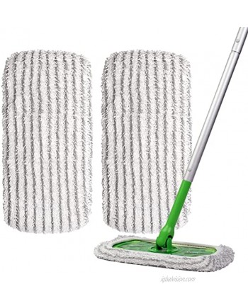 2 Pack Reusable Mop Pad Compatible with Swiffer Sweeper Mop Heavy Duty Scrubby Microfiber Mop Cover Multi-Surface Cleaning Wet Dry Refills