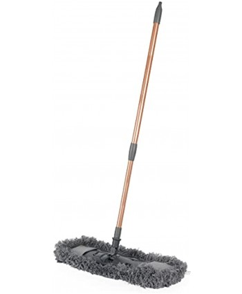 Beldray LA085795EU7 Extendable Flat Mop-Rose Gold Finish-Extra Fluffy Microfibre Head-Perfect for Cleaning Hard Floors Kids 120 Blue