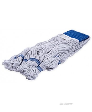 Carlisle 36943000 Band Mop with Looped End 18" Overall Length Synthetic Cotton Blend X-Large Blue