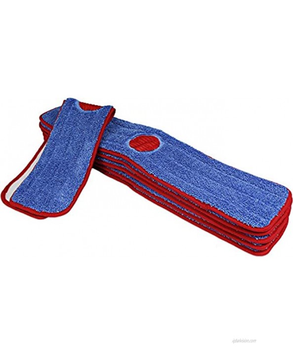 CleanAide Spot Cleaning Twist Yarn Microfiber Mop Pad with Scrubber 24 Inches Red 6 Pack
