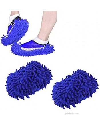 Home Mop Sweep Floor Cleaning Duster Cloth Housework Soft Slipper SY 1 Pair Blue