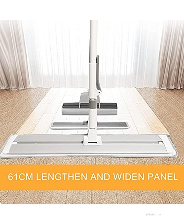 IZSOHHOME Microfiber Mop Floor Cleaning,Mop Width 24“,Metal Mop,Efficient Cleaning for Large Area,Perfect Cleaner for Hardwood Laminate & Tile,Stainless Steel Handle&Extension2Washable Mop Pads