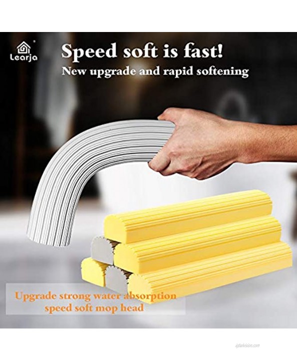 Learja Sponge Mop Head Super Absorbent Mop Replacement Head Without mop Rod for Home & Commercial Use Wood Floor Cleaning Easily Dry Wringing 1 Yellow Mop Refill Head