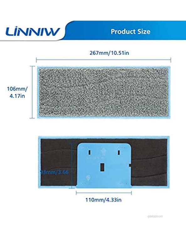 LINNIW Washable Wet Mopping Pads Compatible with Braava Jet m Series Reusable Wet Pads for iRobot Braava Jet M6 6110 6012 6112 Pack of 6
