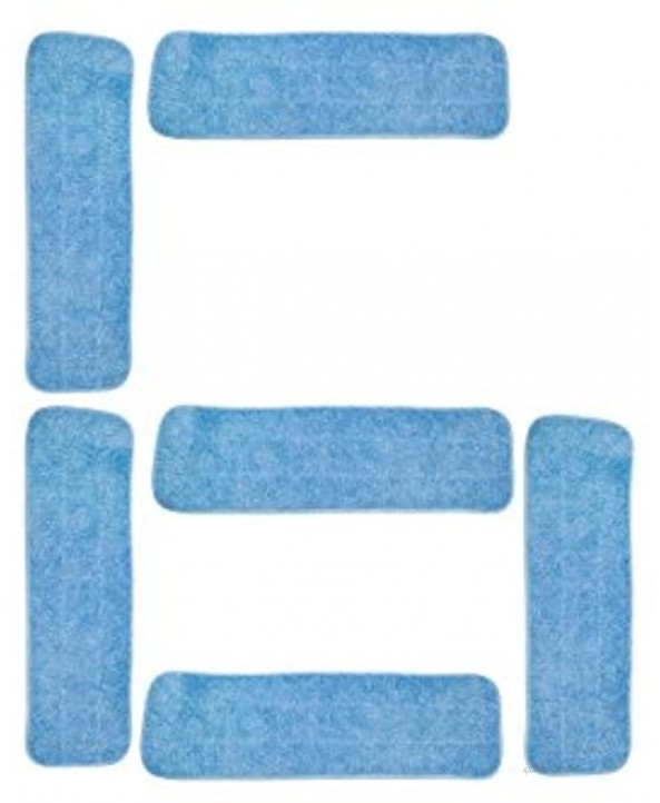 LTWHOME 18 Microfiber Commercial Mop Refill Pads in Blue Fit for Wet or Dry Floor Cleaning Pack of 6