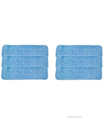 LTWHOME 18" Microfiber Commercial Mop Refill Pads in Blue Fit for Wet or Dry Floor Cleaning Pack of 6