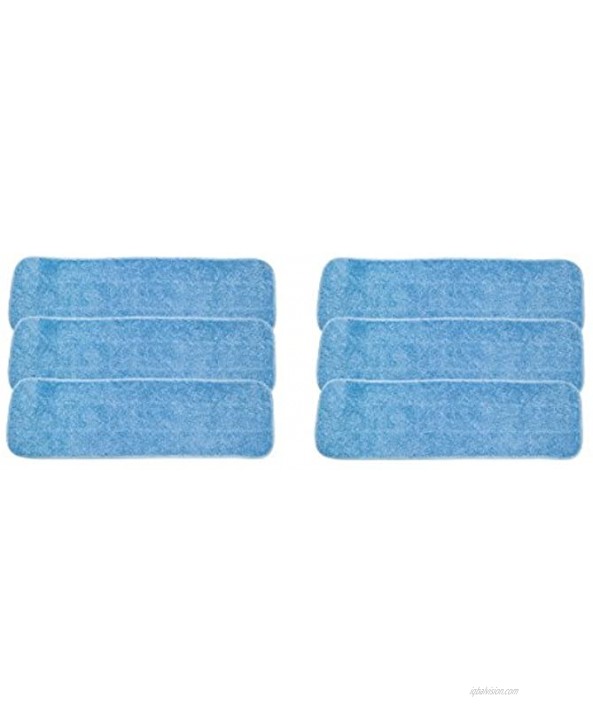LTWHOME 18 Microfiber Commercial Mop Refill Pads in Blue Fit for Wet or Dry Floor Cleaning Pack of 6