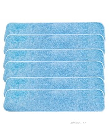 LTWHOME 24" Microfiber Commercial Mop Refill Pads in Blue Fit for Wet or Dry Floor Cleaning Pack of 6