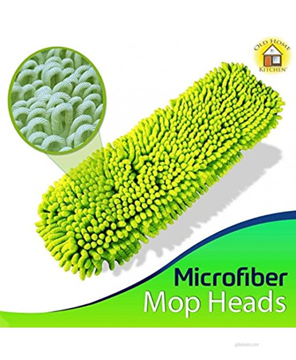 Old Home Kitchen Reusable Chenille Mop Pads Washable Pads for Standard Mop Heads Set of 2