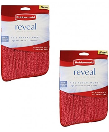 Rubbermaid Reveal Mop Microfiber Cleaning Pad Red 15" Wide 2-Pack