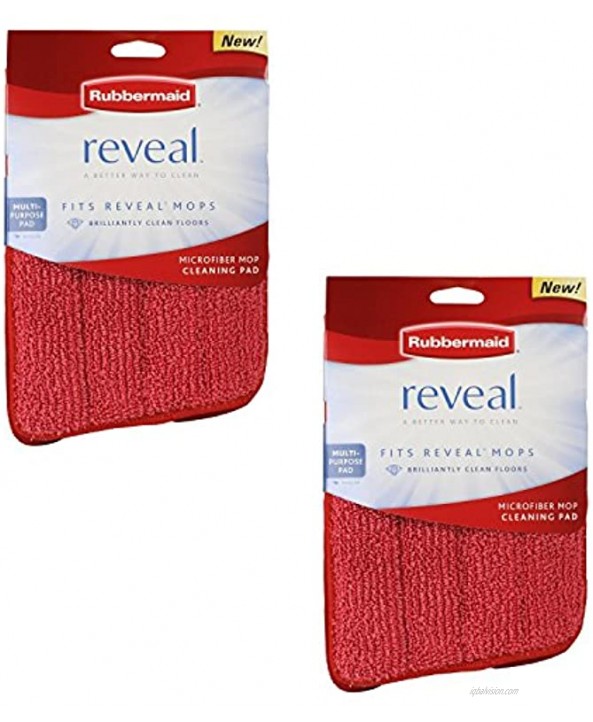 Rubbermaid Reveal Mop Microfiber Cleaning Pad Red 15 Wide 2-Pack