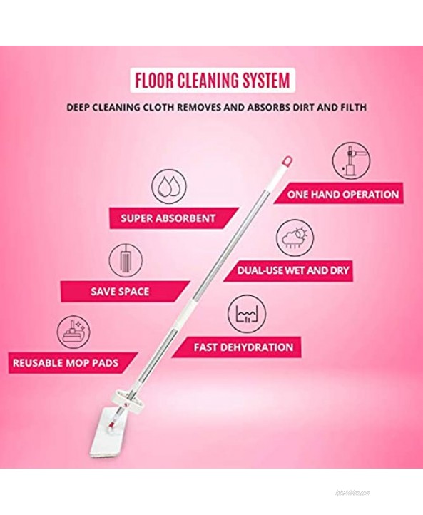 WBM Home Microfiber Mop Floor Cleaning System White