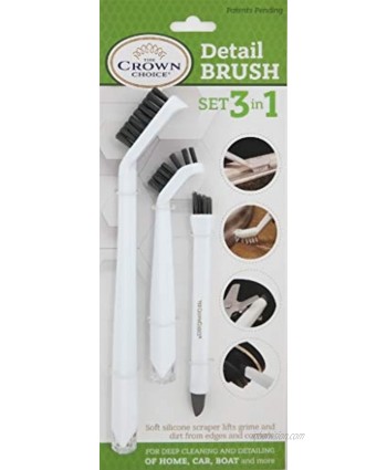 3-in-1 Grout Cleaner Brush Set – Small Cleaning Brush Set for Deep Detail Cleaning – Grout Brush for Shower Tile Lines Brush – Small Scrub Brushes for Deep Cleaning Crevice Window Track