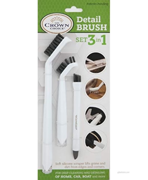 3-in-1 Grout Cleaner Brush Set – Small Cleaning Brush Set for Deep Detail Cleaning – Grout Brush for Shower Tile Lines Brush – Small Scrub Brushes for Deep Cleaning Crevice Window Track