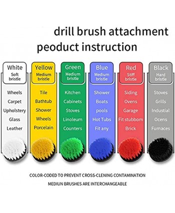 4 Pack Drill Brush Attachment Set- Electric cleaning brush kit- All Purpose Drill Brush with Extend Attachment for Bathroom Surfaces- Grout- Floor- Tub- Shower- Tile- Corners- Kitchen.Yellow