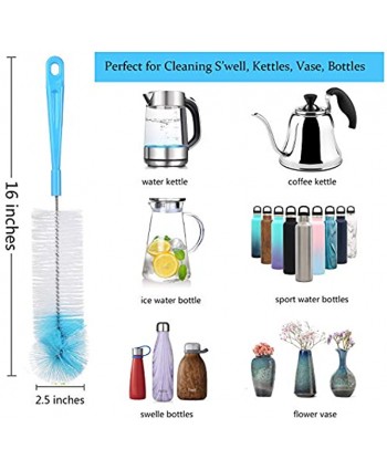 ALINK Bottle Cleaning Brush Set Long Handle Bottle Cleaner for Washing Narrow Wine Beer Bottles Thermos Hummingbird Feeder S’Well Sports Water Bottles Plus Kettle Spout Lid Brush Straw Brush