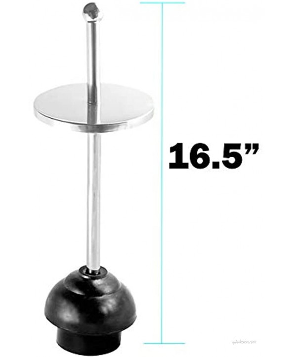 Blue Donuts Toilet Plunger with Holder for Bathroom Multi Drain Suitable Also for Bathtubs Quick Dry Chrome