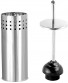 Blue Donuts Toilet Plunger with Holder for Bathroom Multi Drain Suitable Also for Bathtubs Quick Dry Chrome