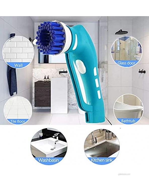 Cordless Electric Scrubber Power Spin Scrubber Handheld Power Scrubber with 4 Spin Scrubber Brushes Heads for Tiles,Showers Bathroom Windows Kitchen {Lightweight and Heavy-Duty