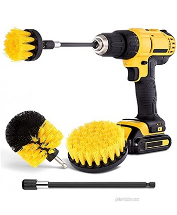 Drill Brush Attachment Set Power Scrubber Brush Cleaning Kit All Purpose Drill Brush with Extend Attachment for Bathroom Surfaces Grout Floor Tub Shower Tile Kitchen and Car